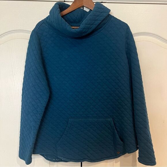 Orvis Quilted Cowl Neck Sweater with Kangaroo Pocket - Picture 1 of 11